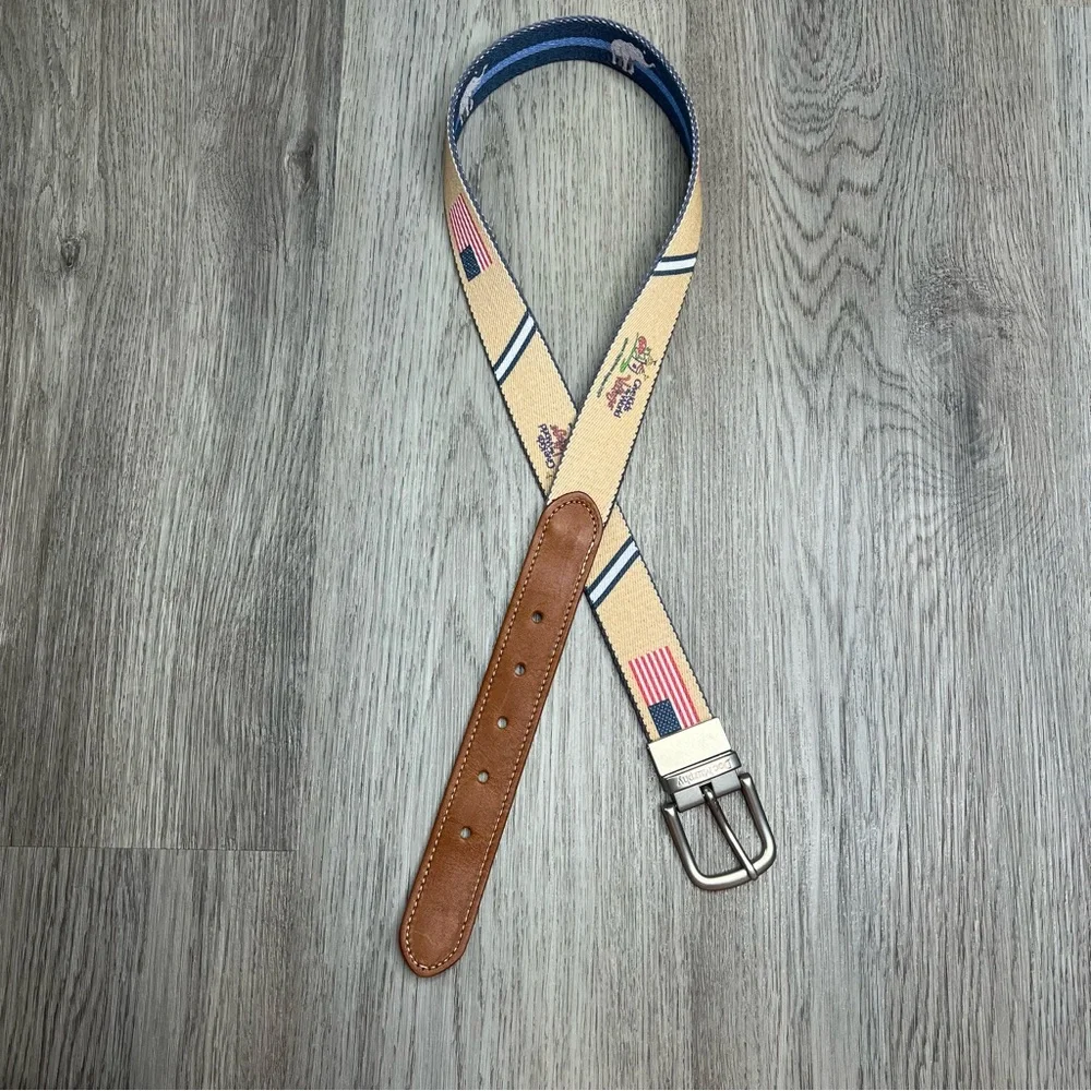 Doc Murphy Reversable‎ Mens Belt Republican Elephant American Flag Brown Leather
